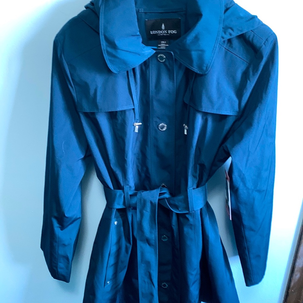 NWT London Fog Teal Trench Rain Coat